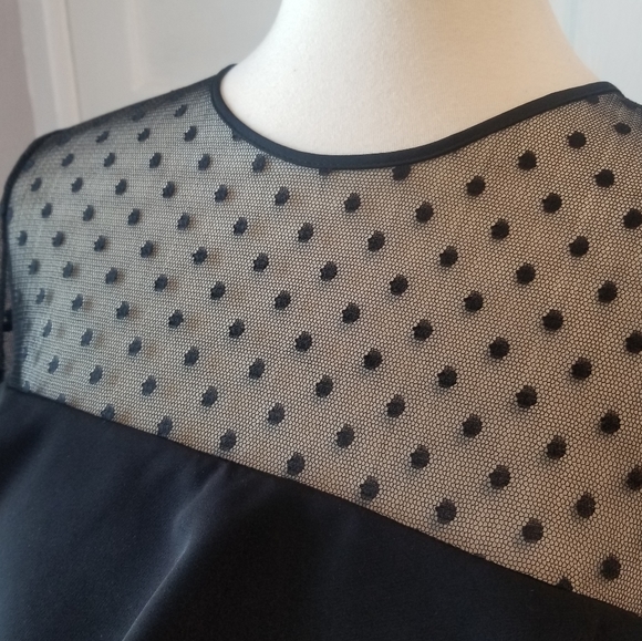 NWOT Milly Black Sophie Illusion Dot Dress, Size 10 - Picture 8 of 16